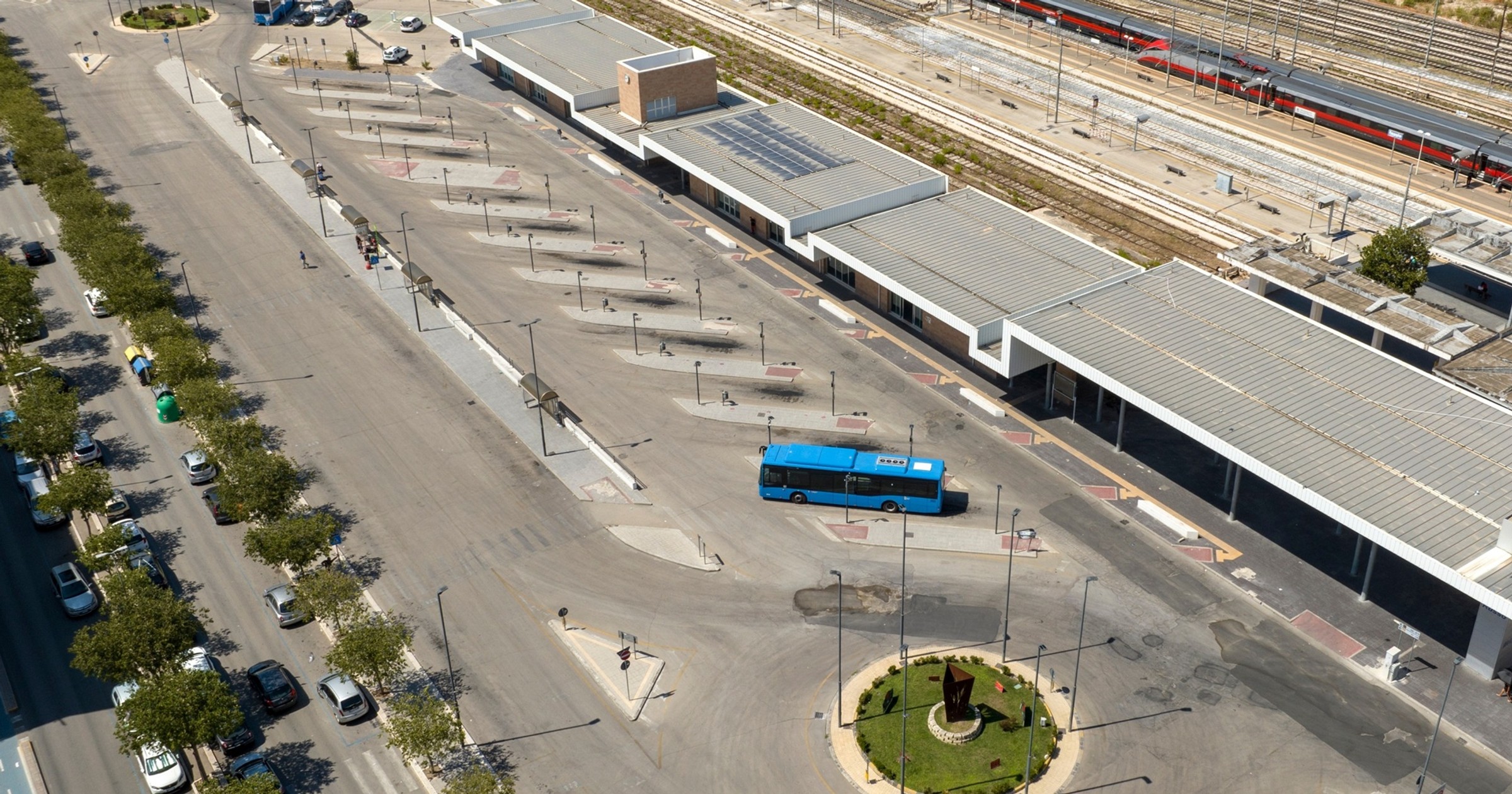 Pętla autobusowa w mieście Foggia w regionie Apulia we Włoszech