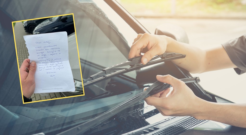 Kierowca w Poznaniu znalazł list za wycieraczką samochodu (screen: epoznan.pl/Facebook)