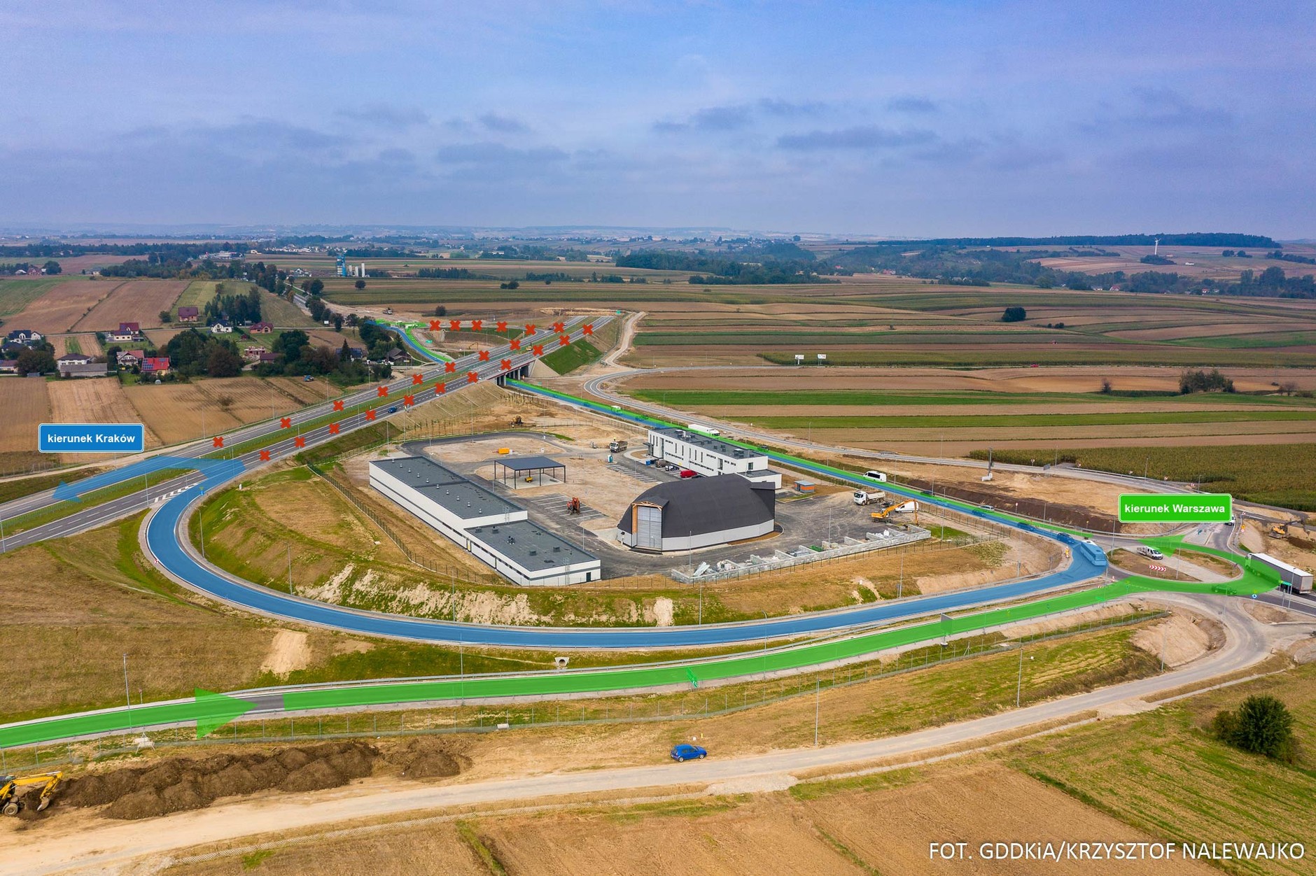 Zmiany w organizacji ruchu na węźle Szczepanowice na S7