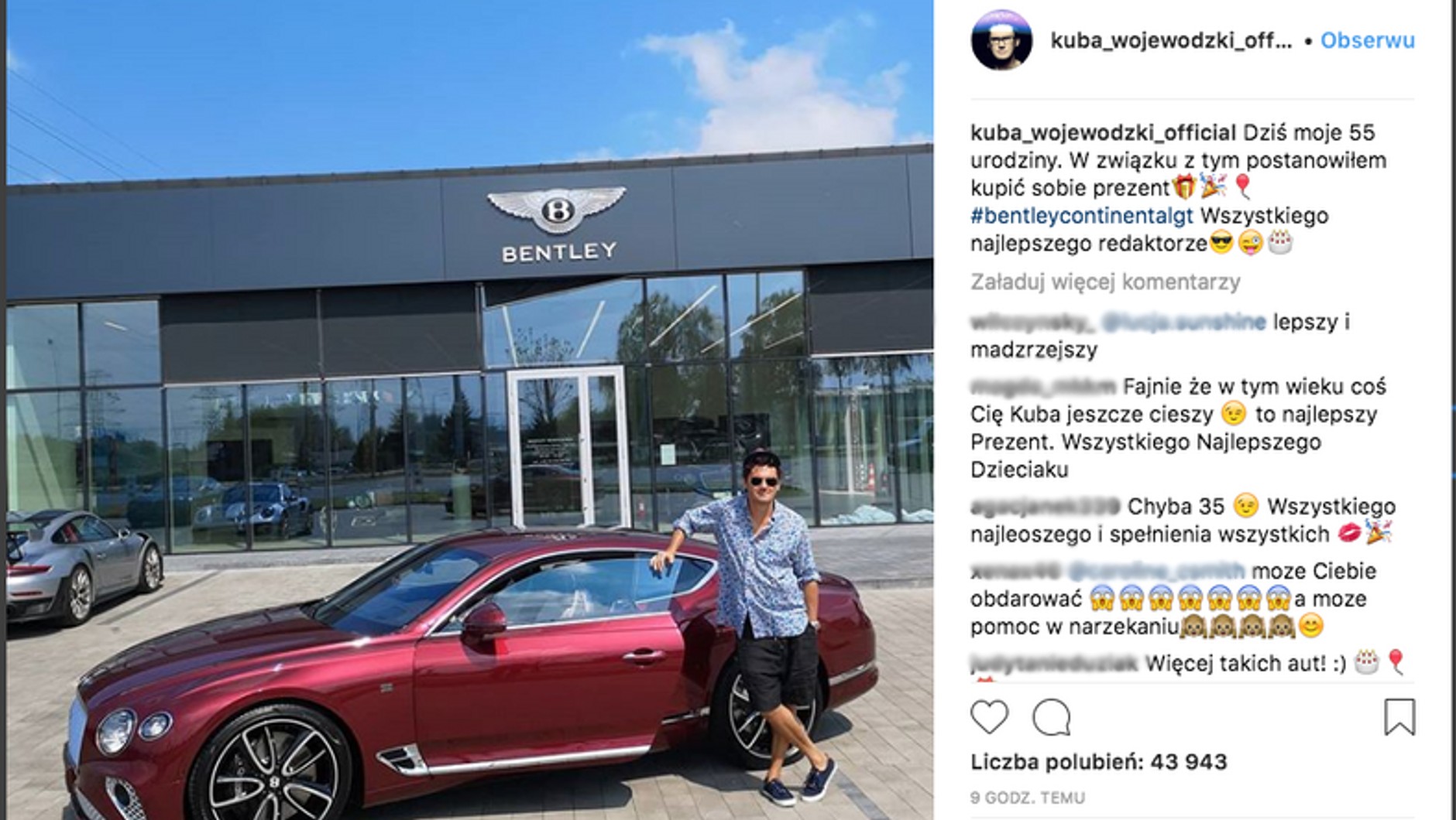 Kuba Wojewódzki ma nowy samochód