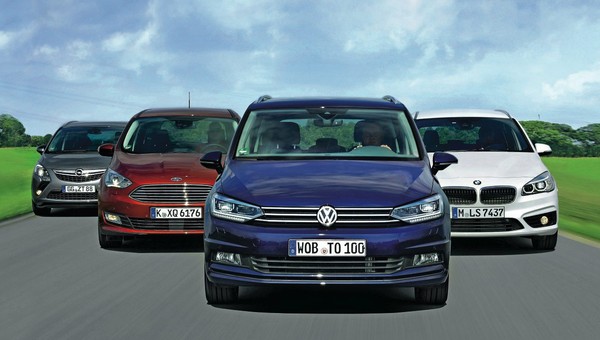 Król vanów pilnie poszukiwany: nowy VW Touran kontra BMW 216d Gran Tourer, Ford Grand C-Max, Opel Zafira Tourer