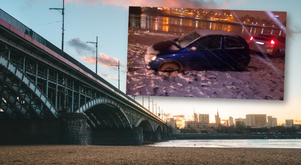 Dwaj młodzi kierowcy zakopali się na plaży w Warszawie