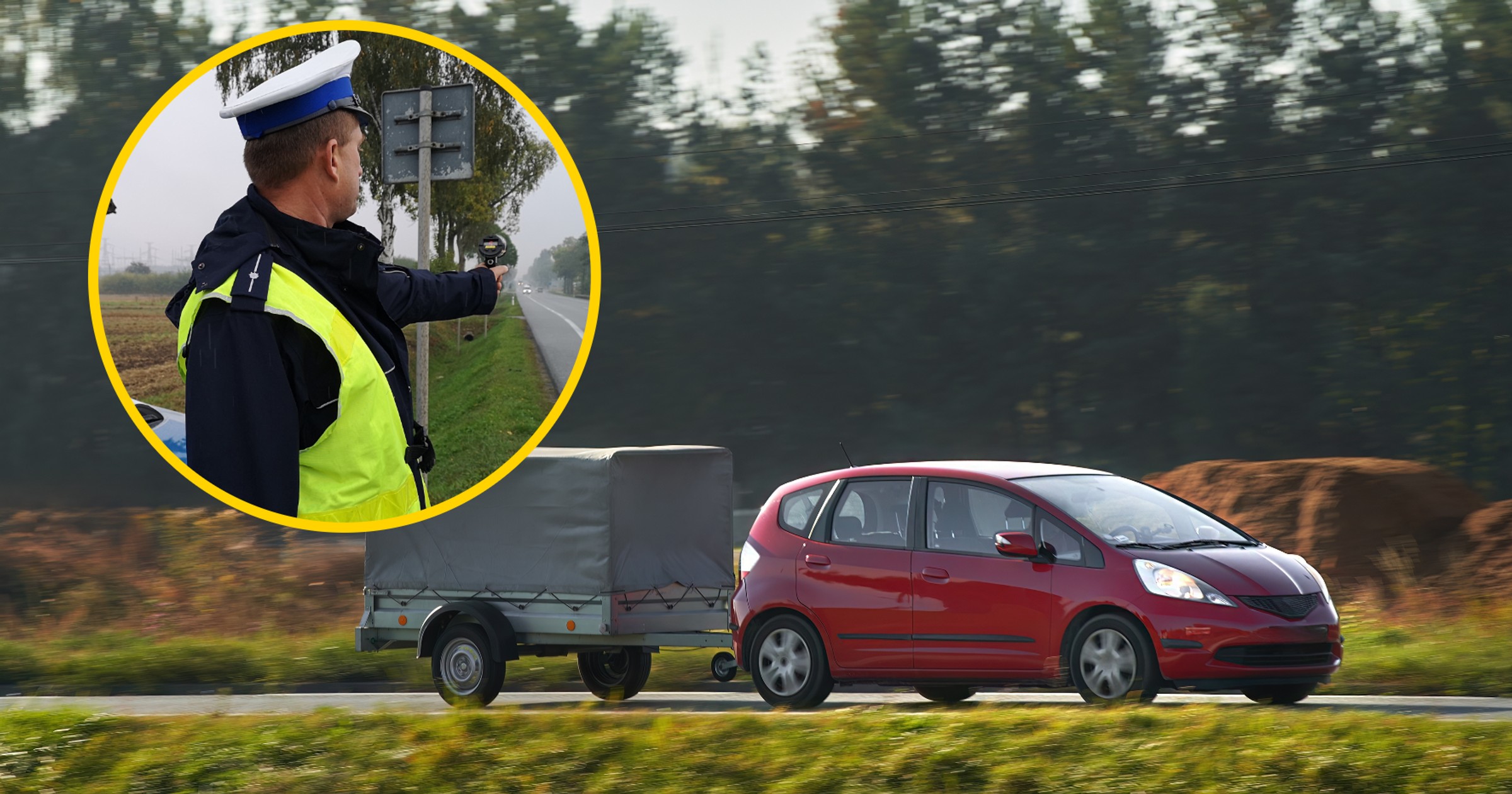 Ograniczenia prędkości dla pojazdu z przyczepą — zdj. ilustracyjne