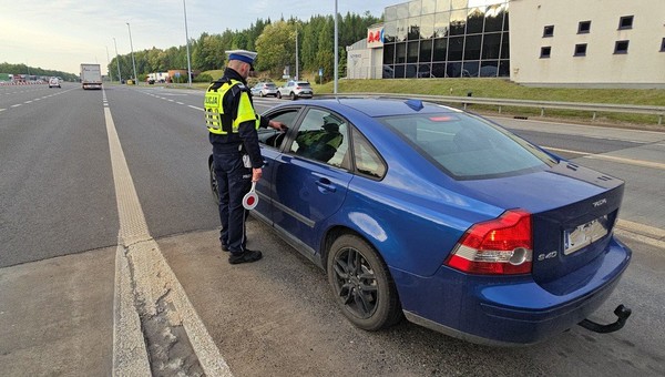 Kontrola trzeźwości na autostradzie A4