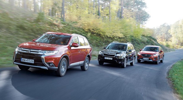 Mitsubishi Outlander kontra Subaru Forester i Mazda CX-5 - japońska szkoła SUV-a