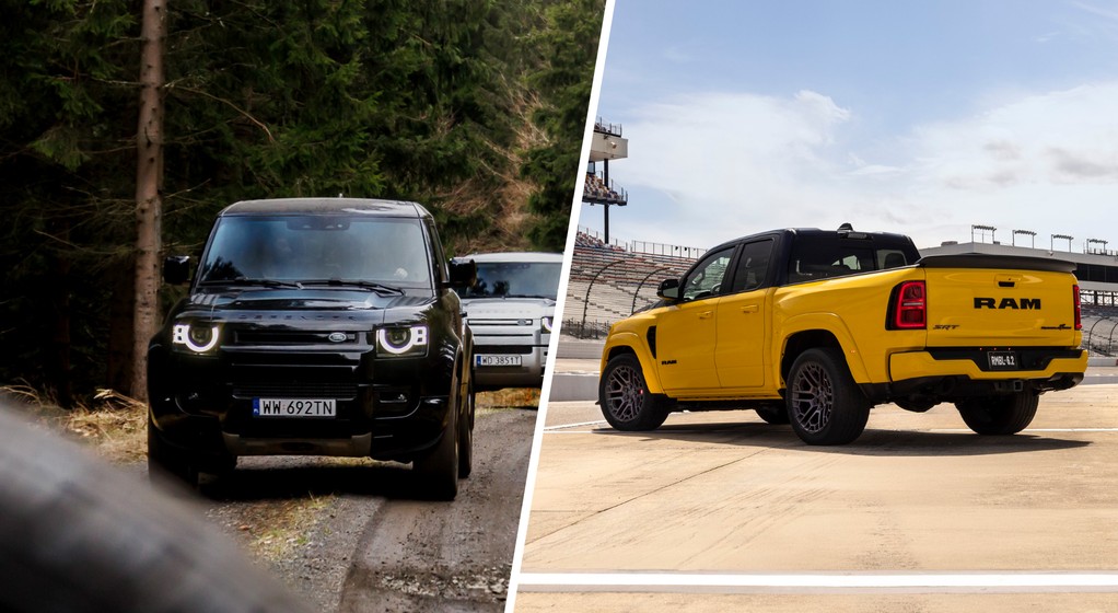 Land Rover Defender i Ram 1500 Rumble Bee SRT