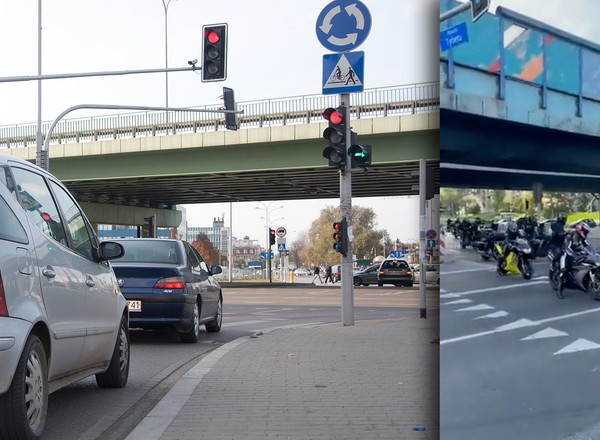 Jedno z większych rond w Warszawie zablokowane. Samowola motocyklistów