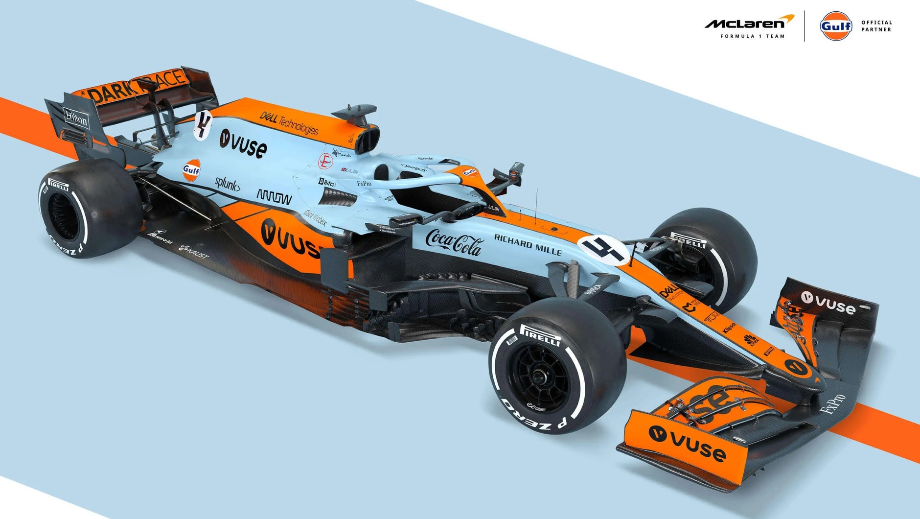 Bolid F1 McLarena w barwach firmy Gulf