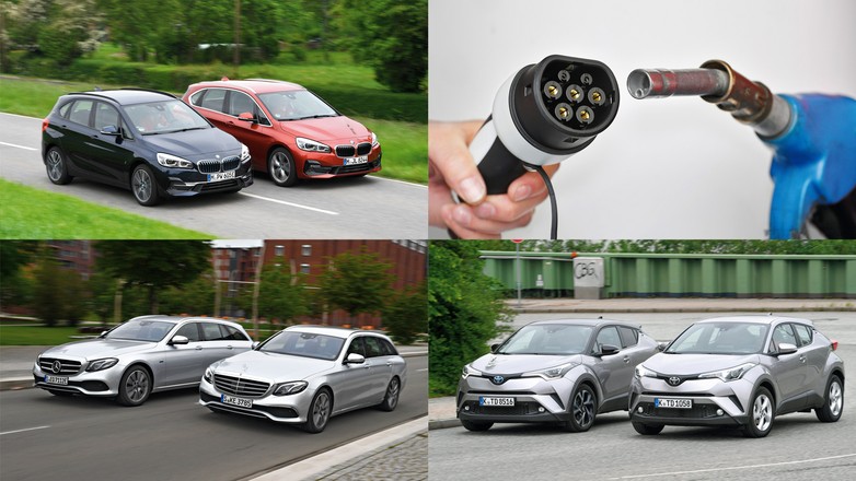 Porównanie: benzynowa hybryda, dieslowska hybryda kontra diesel i benzyna