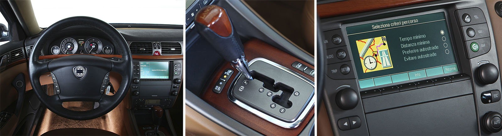 Zmiana stylu: wnętrze jest bardziej klasyczne niż linia karoserii. Dobre materiały (prawdziwe drewno), czytelne zegary.
Wiele aut wyposażono w „automat” (5b), ale są też i „manuale” (6b).