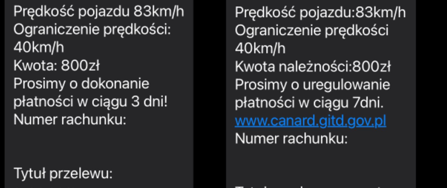 Fałszywe wiadomości z mandatami