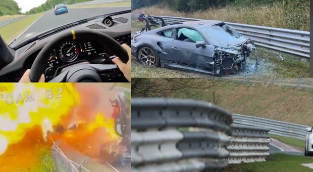 Polak pojechał legalnie poszaleć na Nürburgringu. Z Porsche niewiele zostało. "Tam nikt nie zginął?"