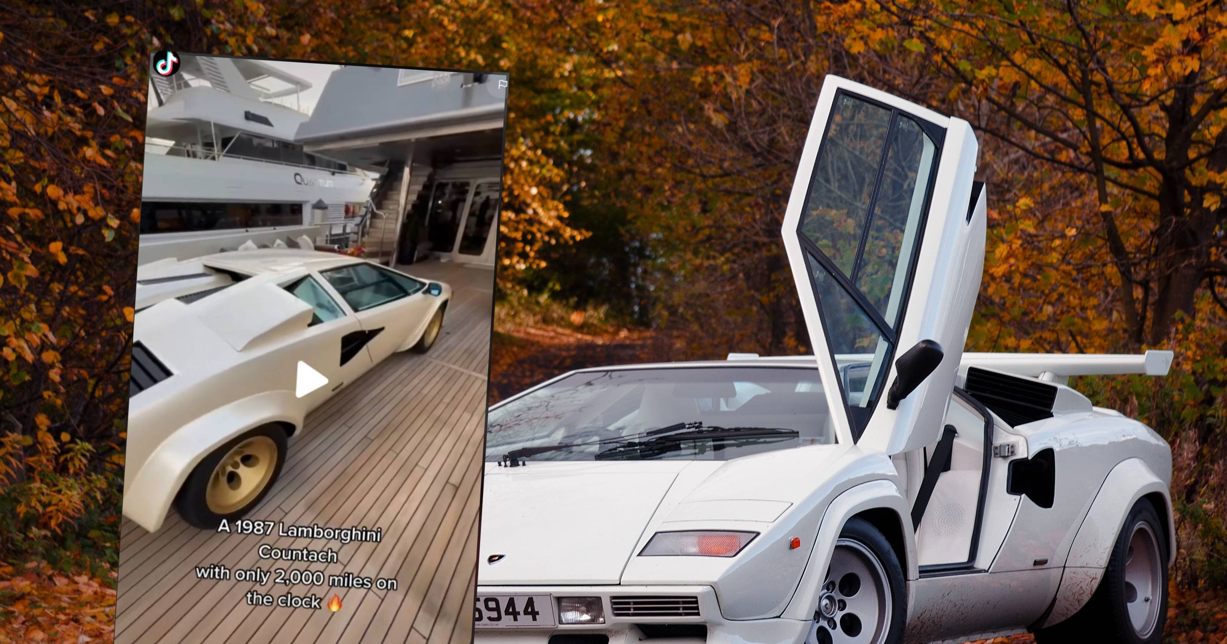 Lamborghini Countach jako ozdoba na jachcie