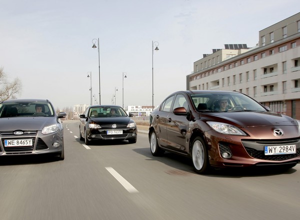 Ford Focus kontra Mazda 3 i Volkswagen Jetta: limuzyny małego formatu