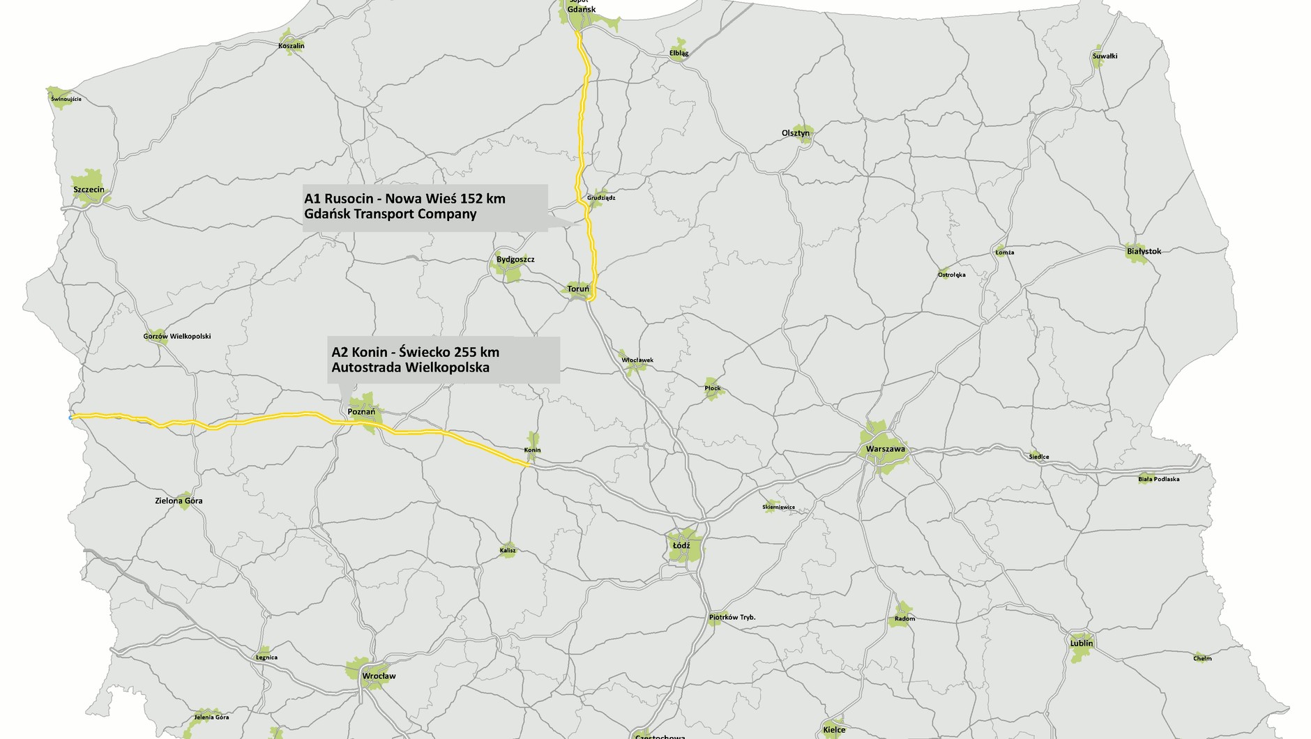 Odcinki autostrad koncesyjnych