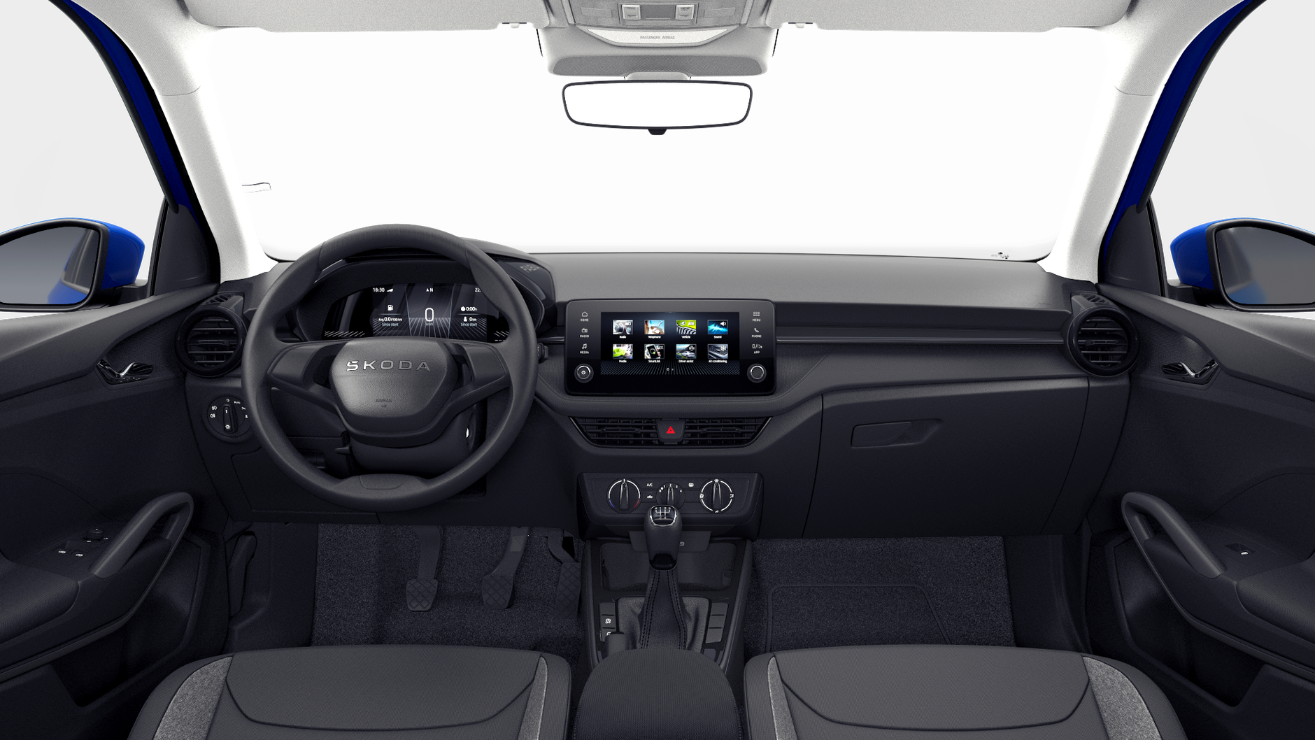 Wnętrze podstawowej wersji Skody Fabii