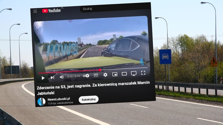 Marszałek woj. lubuskiego spowodował kolizję - jest nagranie ze zdarzenia