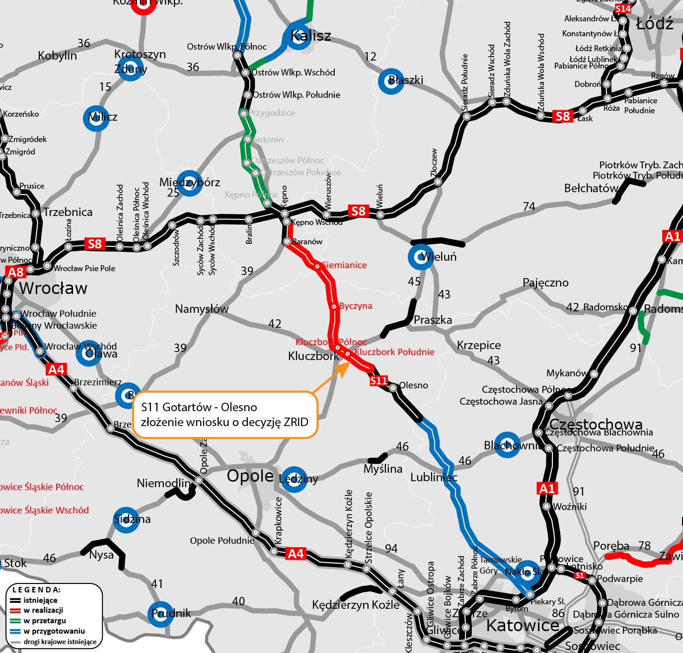 S11 odcinek Gotartów - Olesno