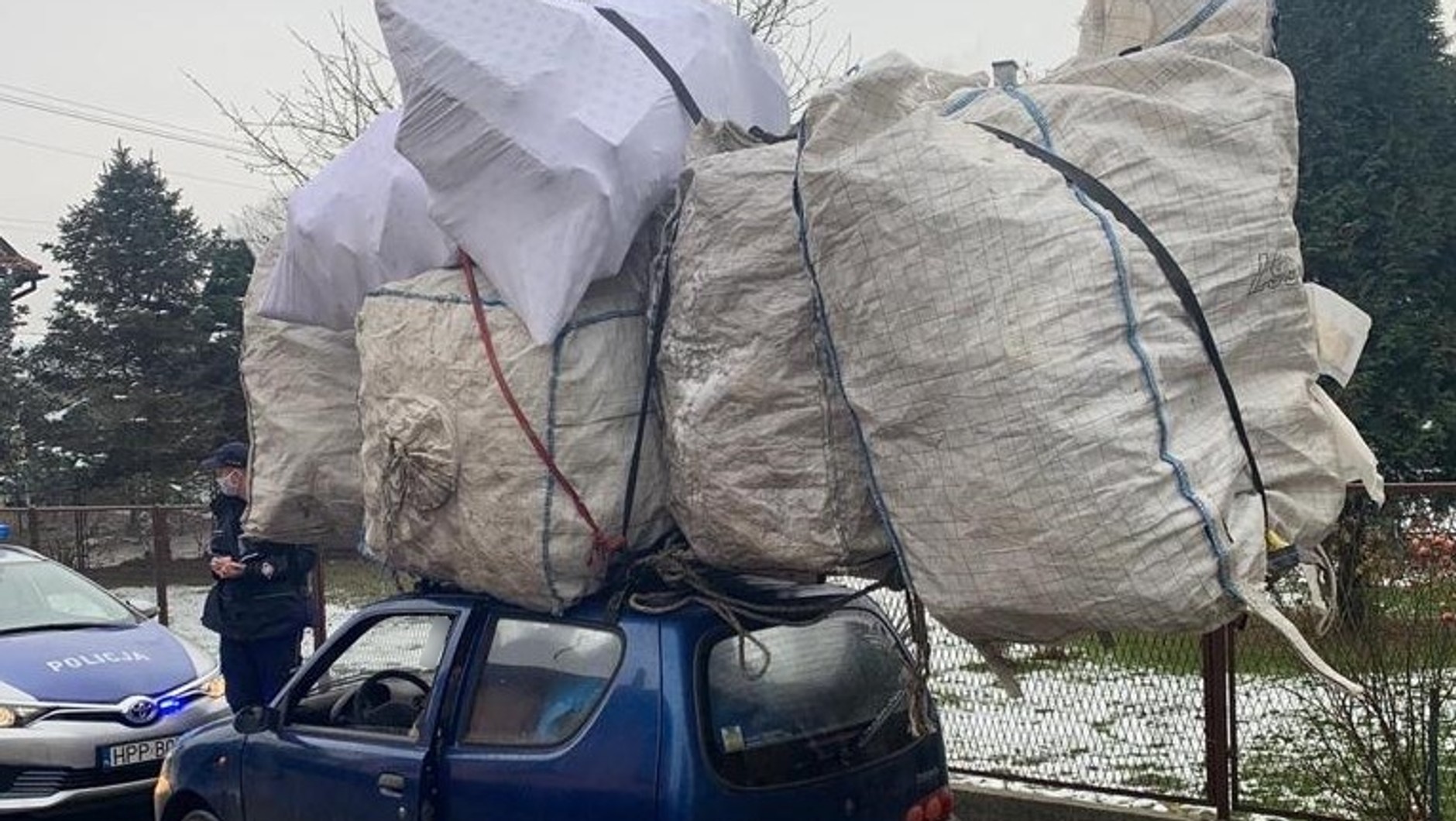 Fiat Seicento zatrzymany w Czechowicach-Dziedzicach