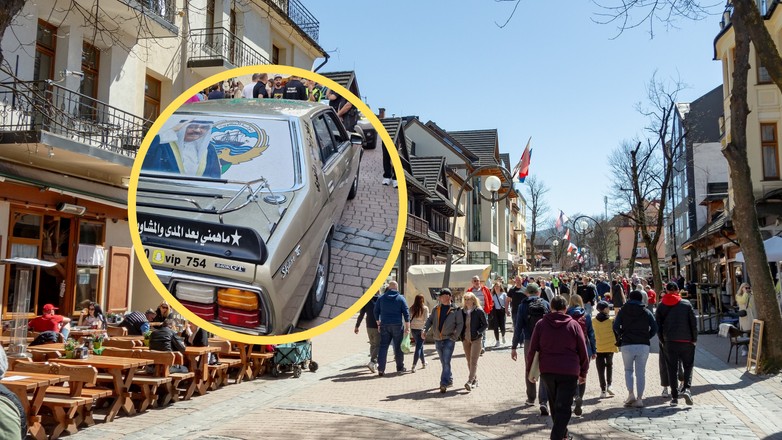 Wjechał samochodem na Krupówki (fot. screen: facebook.com/@Policja.Zakopane)