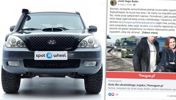 Samochody z Polski trafią do ukraińskich żołnierzy. Akcja Jacka Hugo-Badera