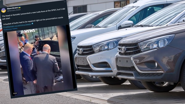 Rosjanie pokazali nową Ładę. Nie chciała odpalić (twitter.com/Heroiam_Slava)