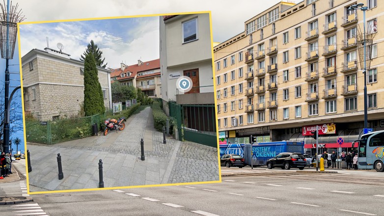 Najkrótsza ulica w Polsce znajduje się w Warszawie. Ul. Samborska ma tylko ww metry (Zdjęcie w kwadracie: Mapy Google)