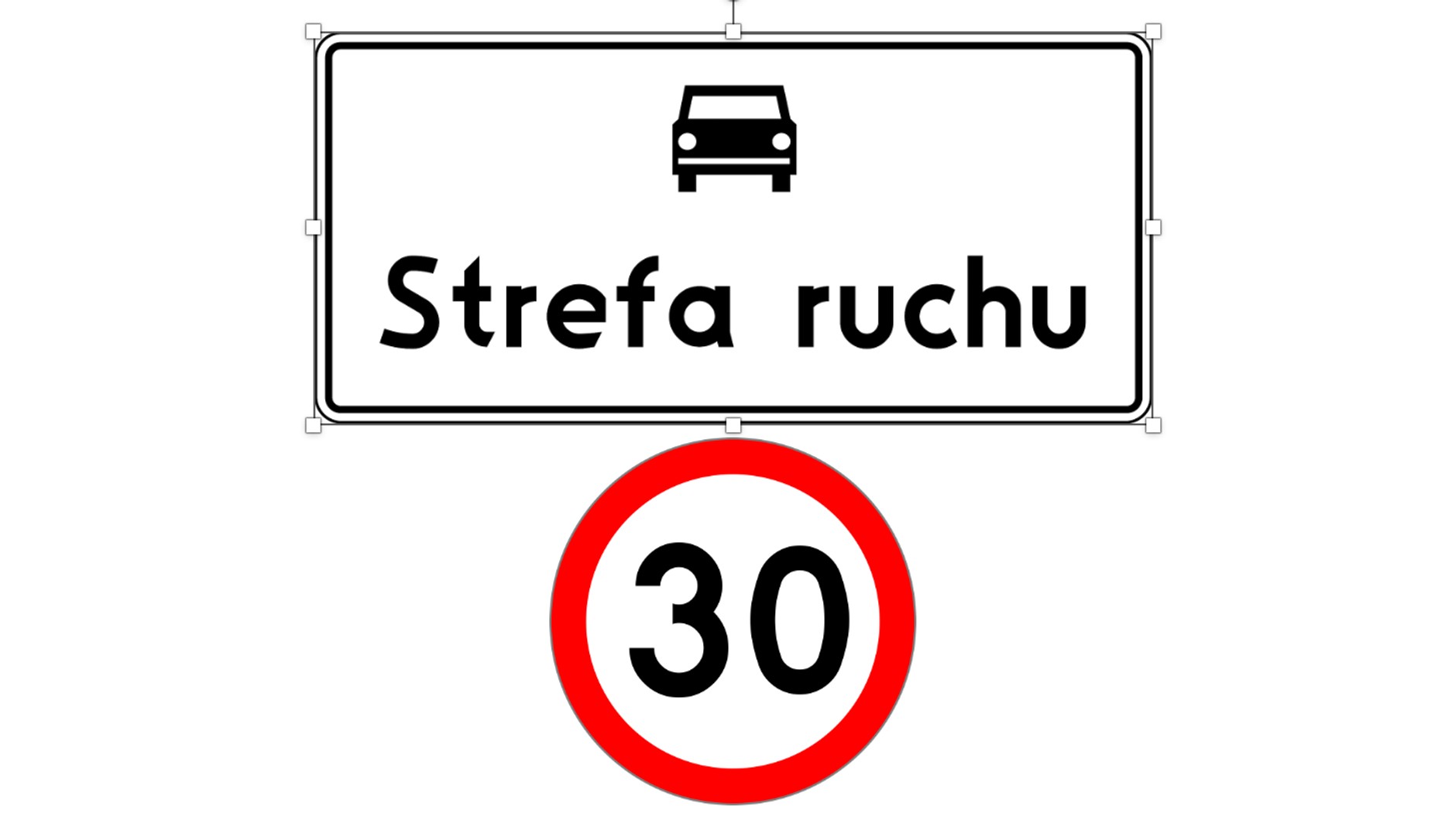 Znak zakazu umieszczony pod znakiem :strefa ruchu"