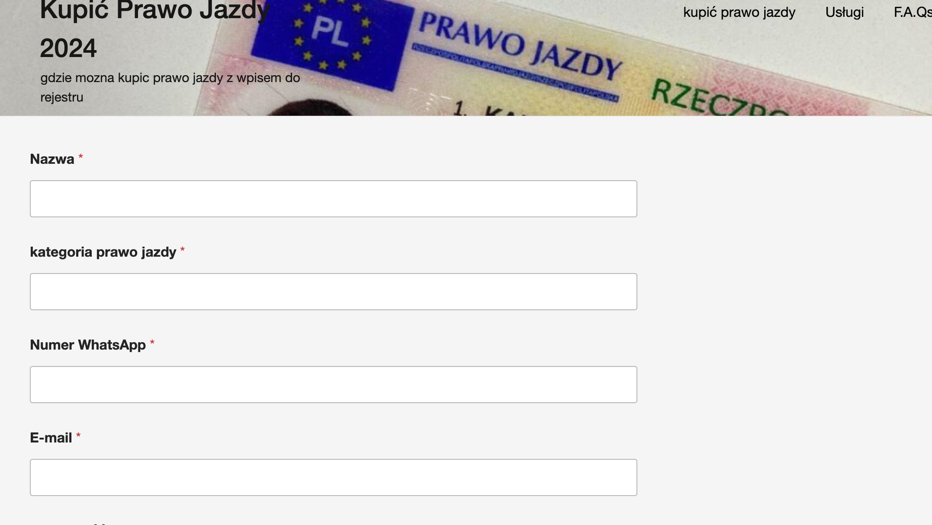 Konkurencyjna firma oferuje prawa jazdy, ale nie publikuje cennika – musisz zapytać przez WhatsApp