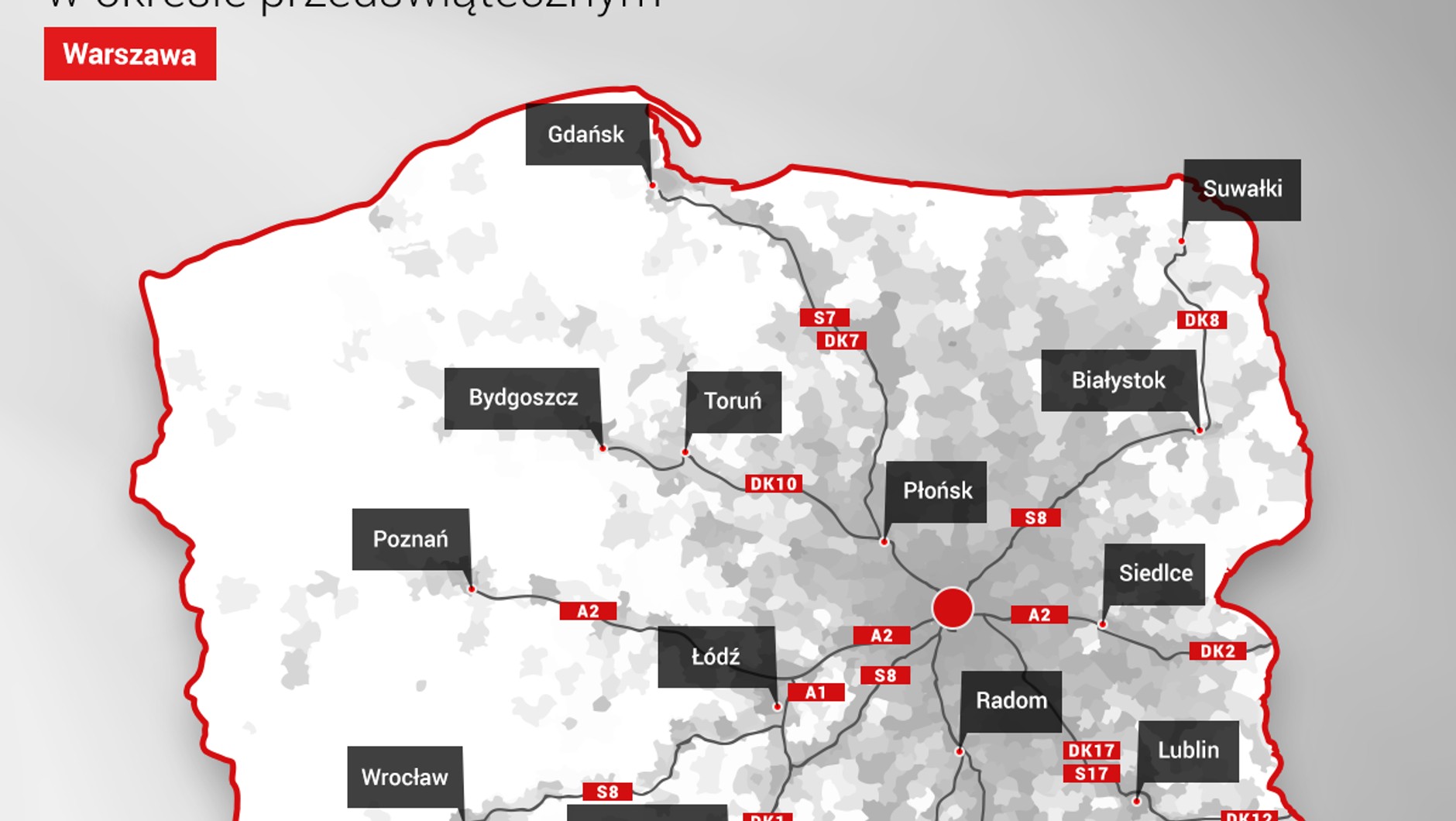 Warszawa ruch przedswiateczny
