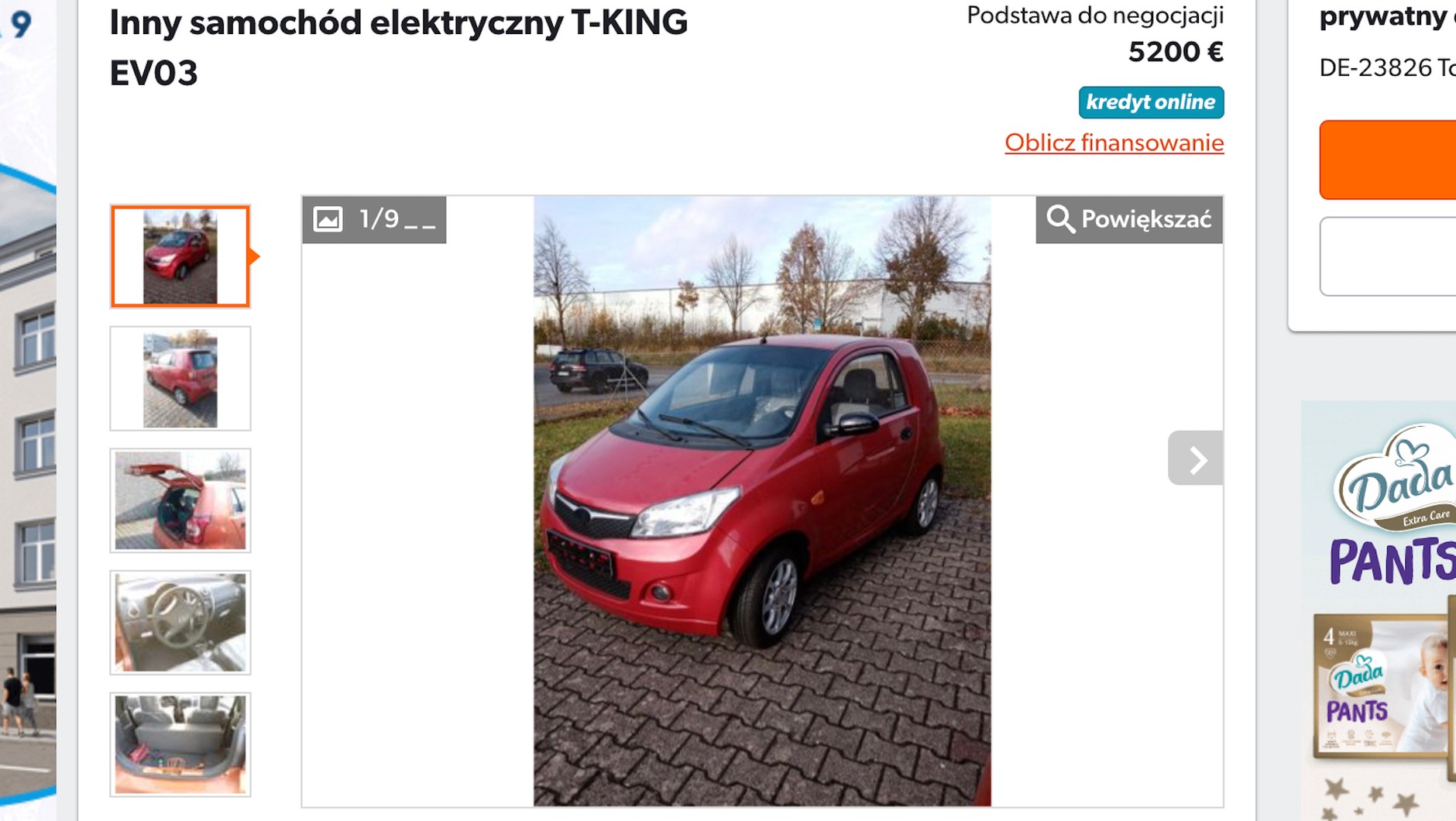 Chińskie miniauto na prąd
