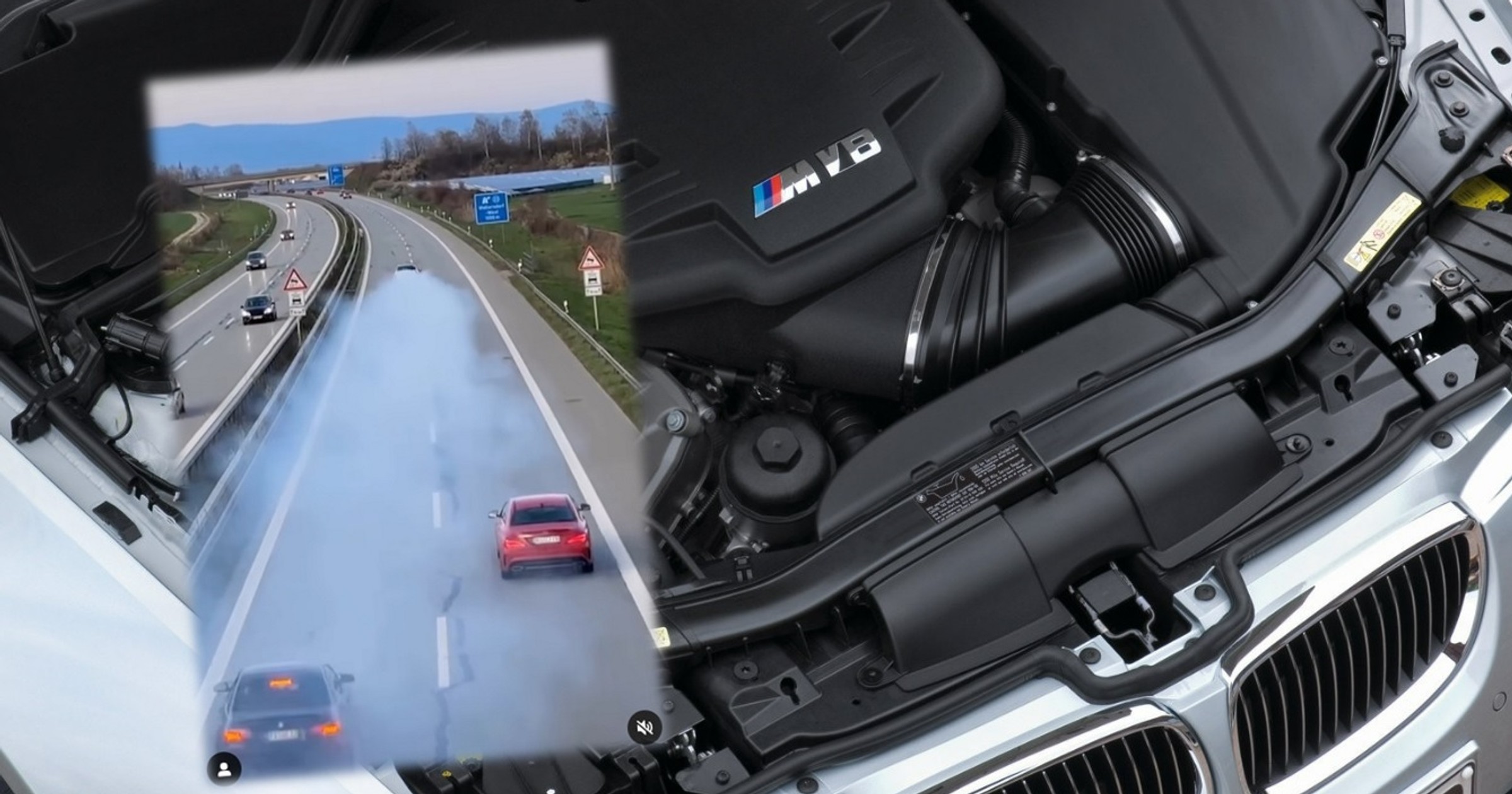 Kierowca BMW M3 E90 spowił autostradę w dymie