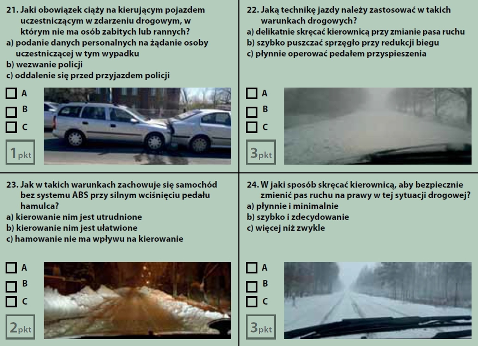 Egzamin teoretyczny na prawo jazdy - zestaw 4