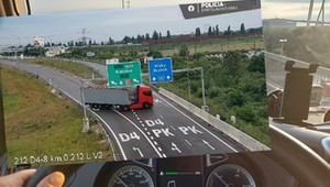 Kierowca ciężarówki zawracał na autostradzie i jechał pod prąd. Miał w tym interes