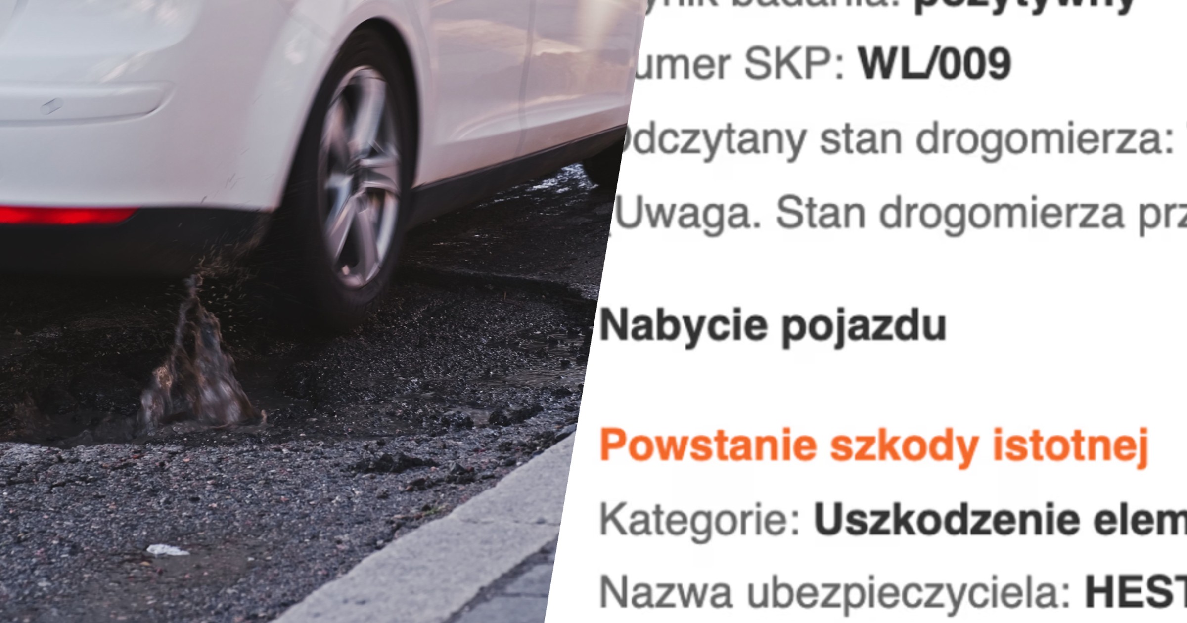 Uszkodził felgę, ubezpieczyciel zgłosił to jako szkodę istotną do CEPiK-u