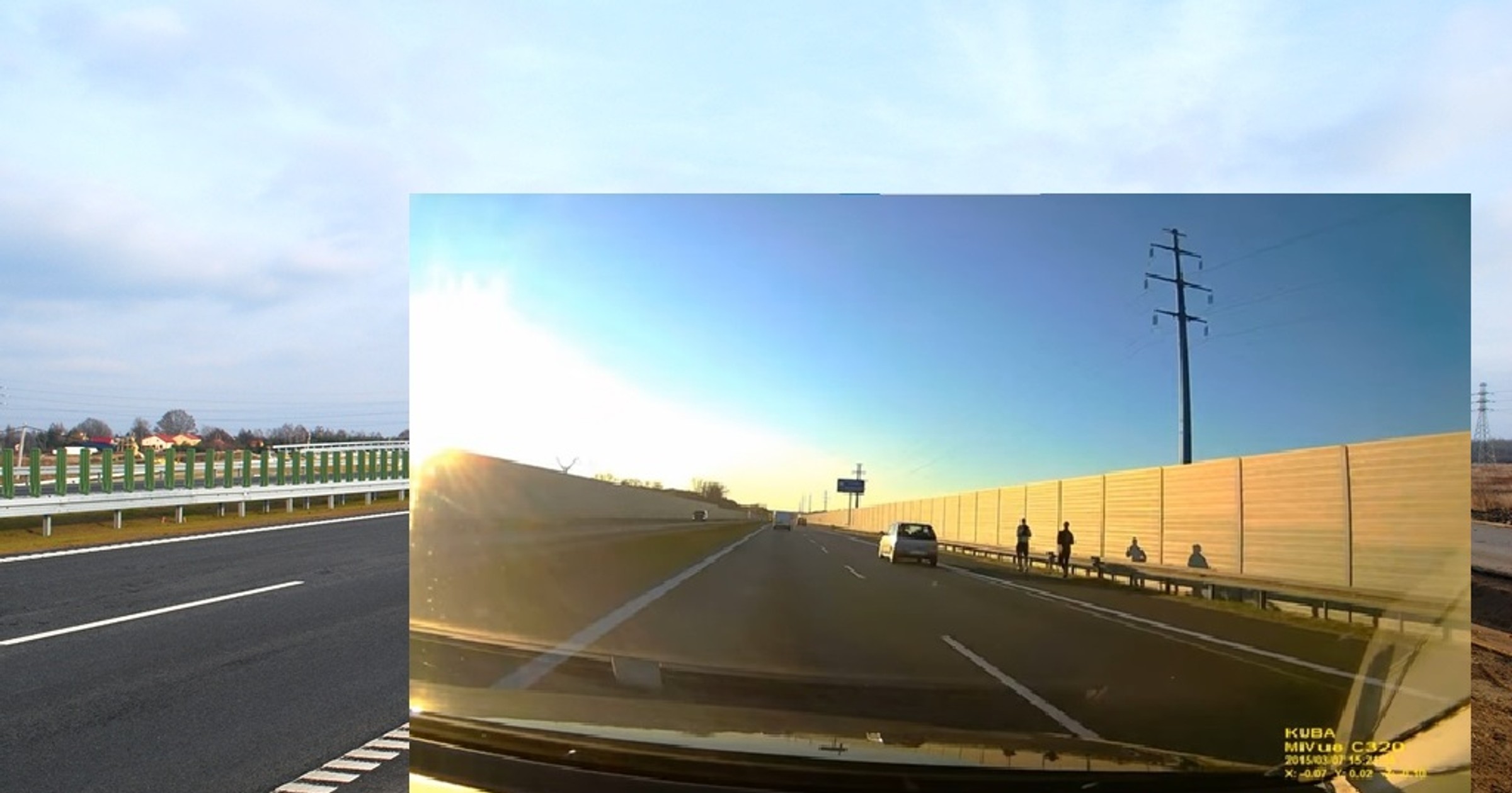 Biegacze na autostradzie