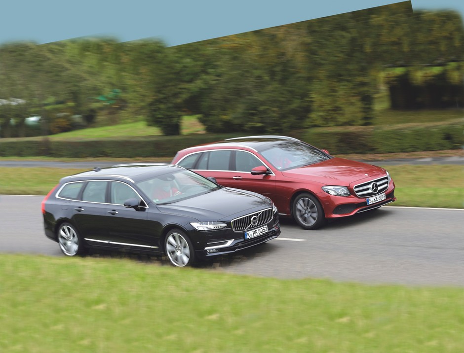 Porównanie: Mercedes E220d kontra Volvo V90 D4
