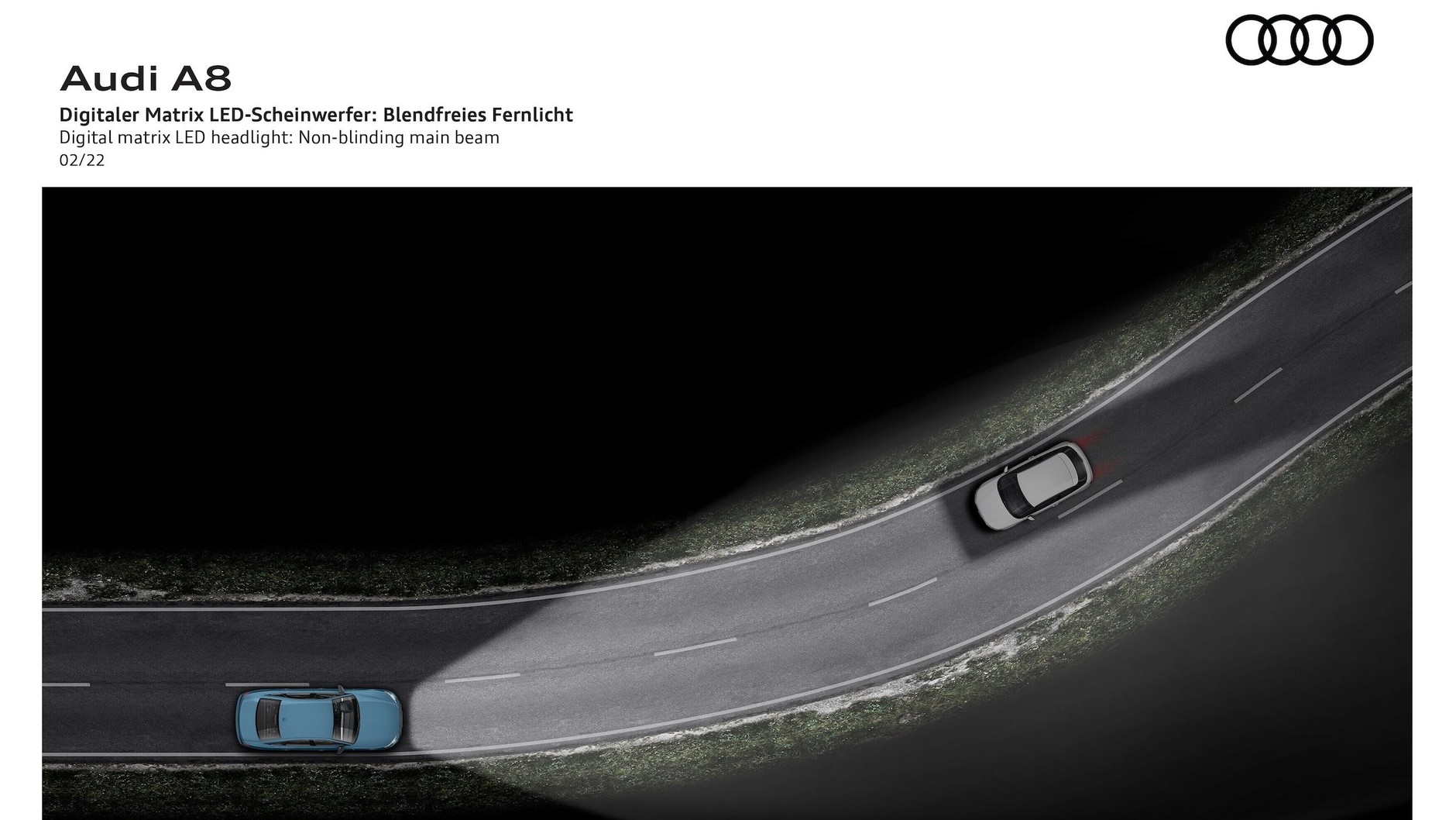 Audi A8 (2022 r., D5) – ilustracje techniczne – reflektory matrycowe