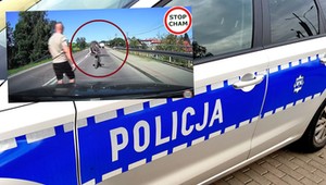 Wracali z wakacji, gdy nagle zauważyli mężczyznę z dmuchawą. Ledwo stał