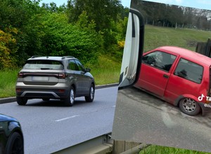 "Czołgczento" zatrzymane. Tak przewoził drewno. Nagrania hitem [WIDEO]
