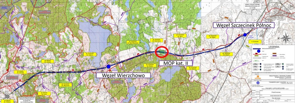 Plan orientacyjny odcinka Bobolice — Szczecinek