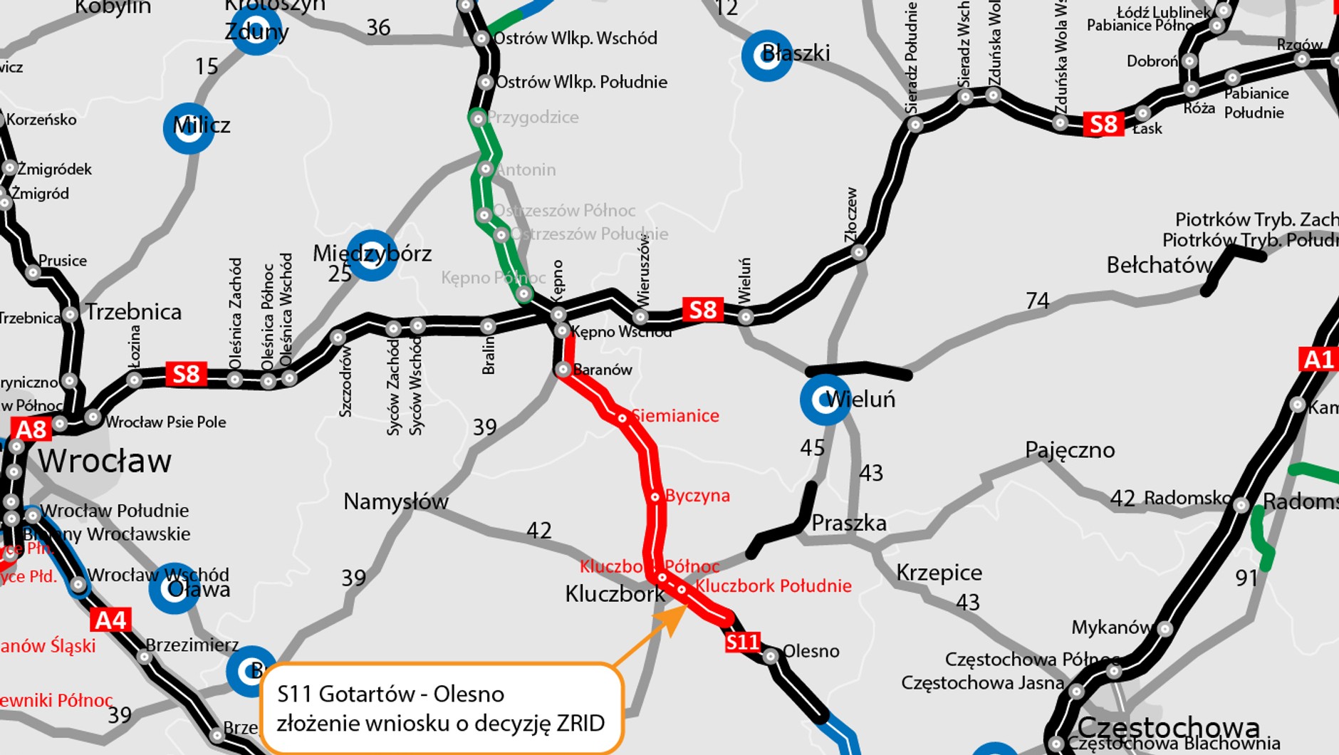 S11 odcinek Gotartów - Olesno