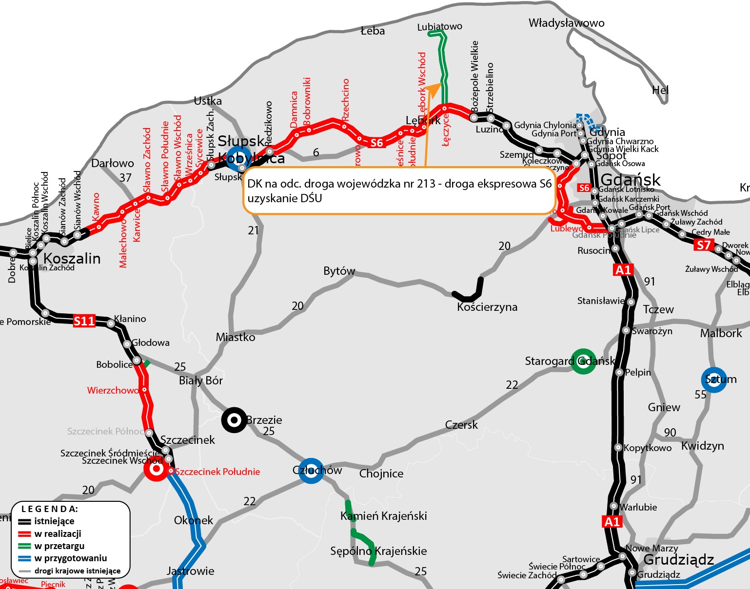 Mapa poglądowa drogi do elektrowni jądrowej