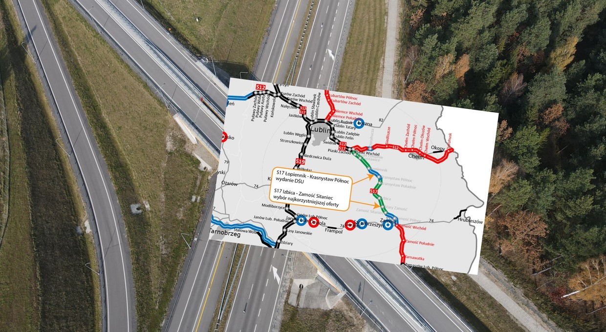 Spore postępy prac na S17 w stronę Ukrainy. GDDKiA ogłasza dobre wiadomości [MAPA]