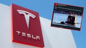 Przez fatalny błąd Tesla zjechała do lodowatej wody. Na pomoc przyszła pływająca sauna