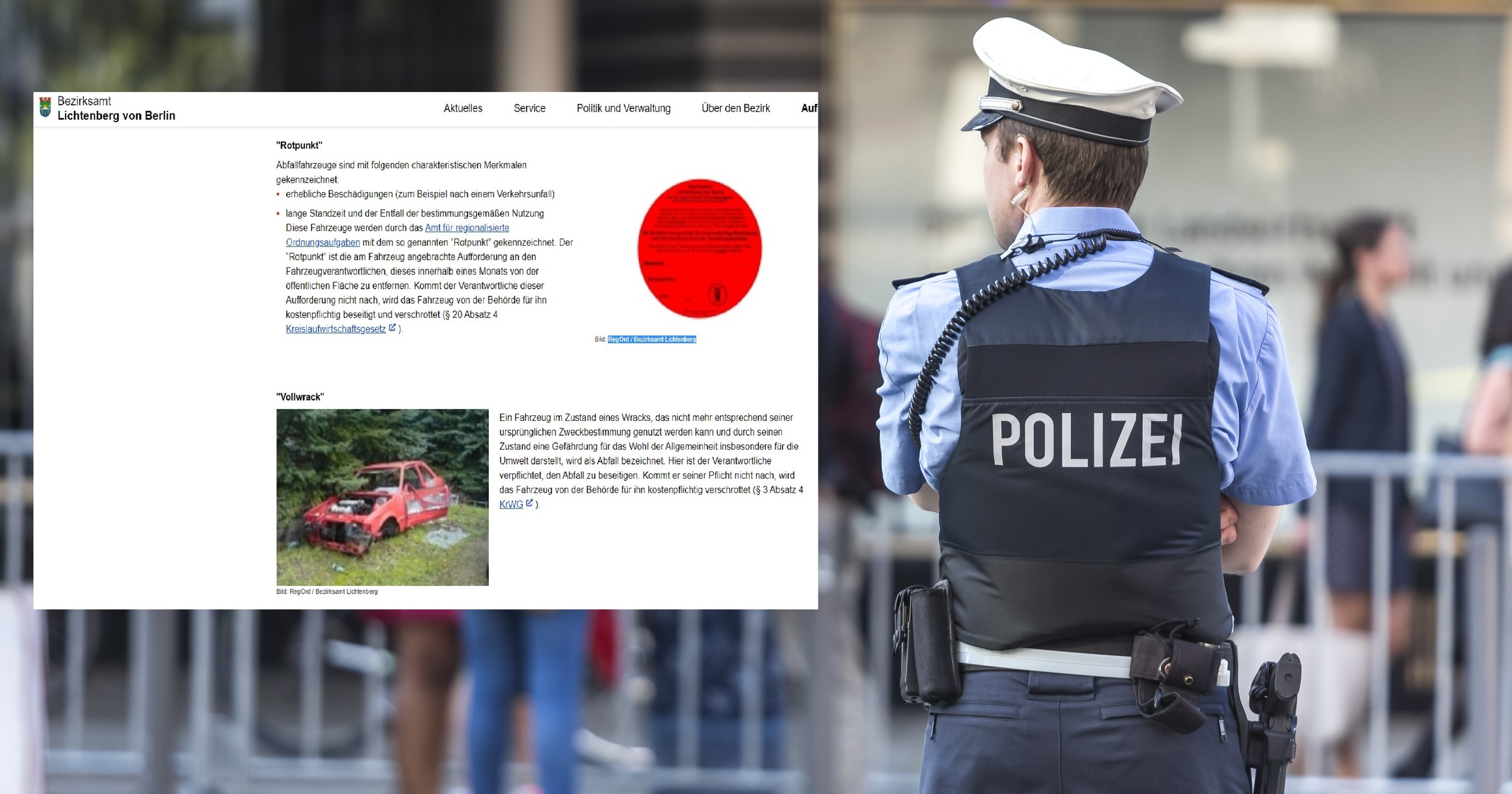 Niemiecka policja stosuje czerwone naklejki do oznaczeń pojazdów