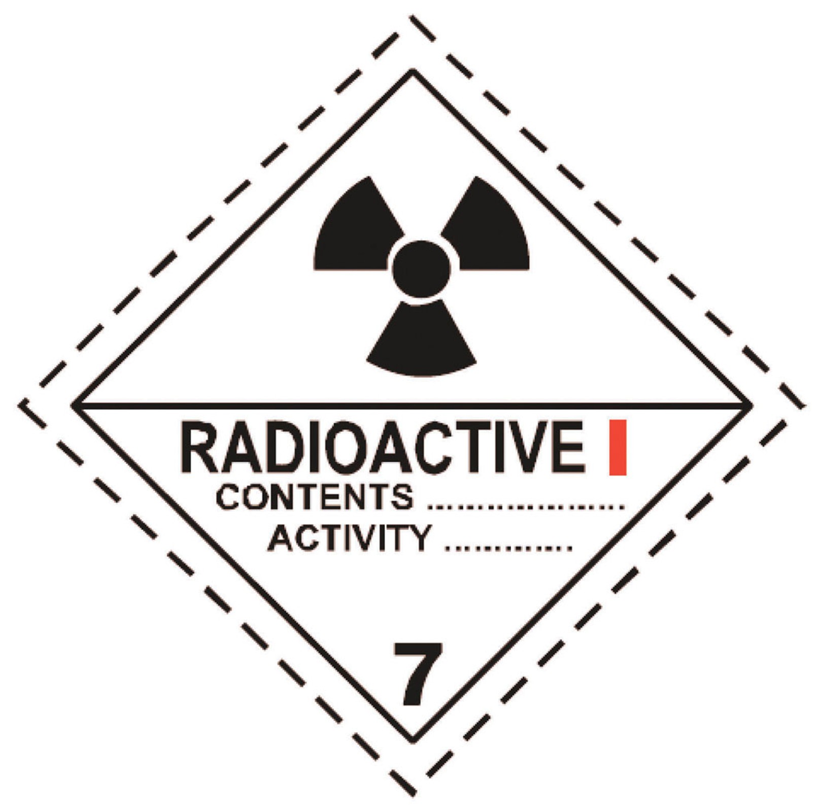 Nalepki ostrzegawcze dla przykładowych klas materiałów niebezpiecznych