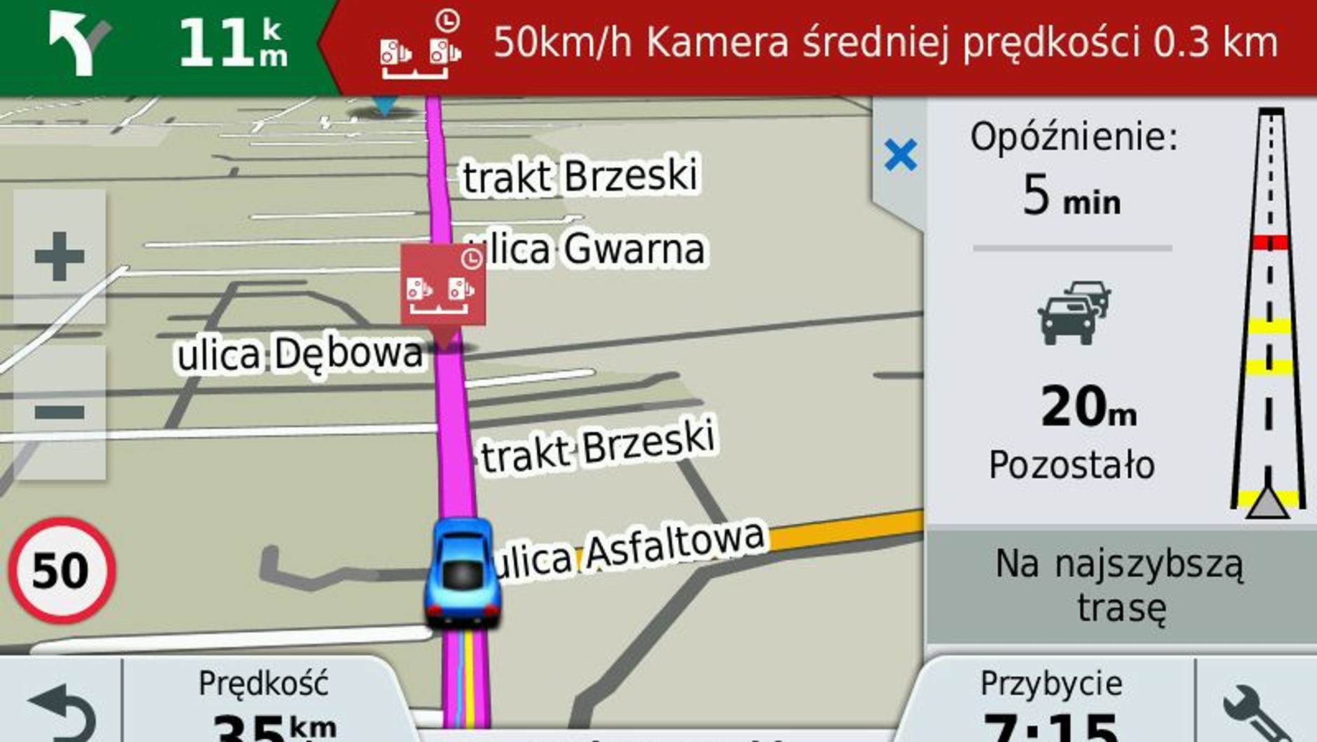 Garmin - informacje o korkach