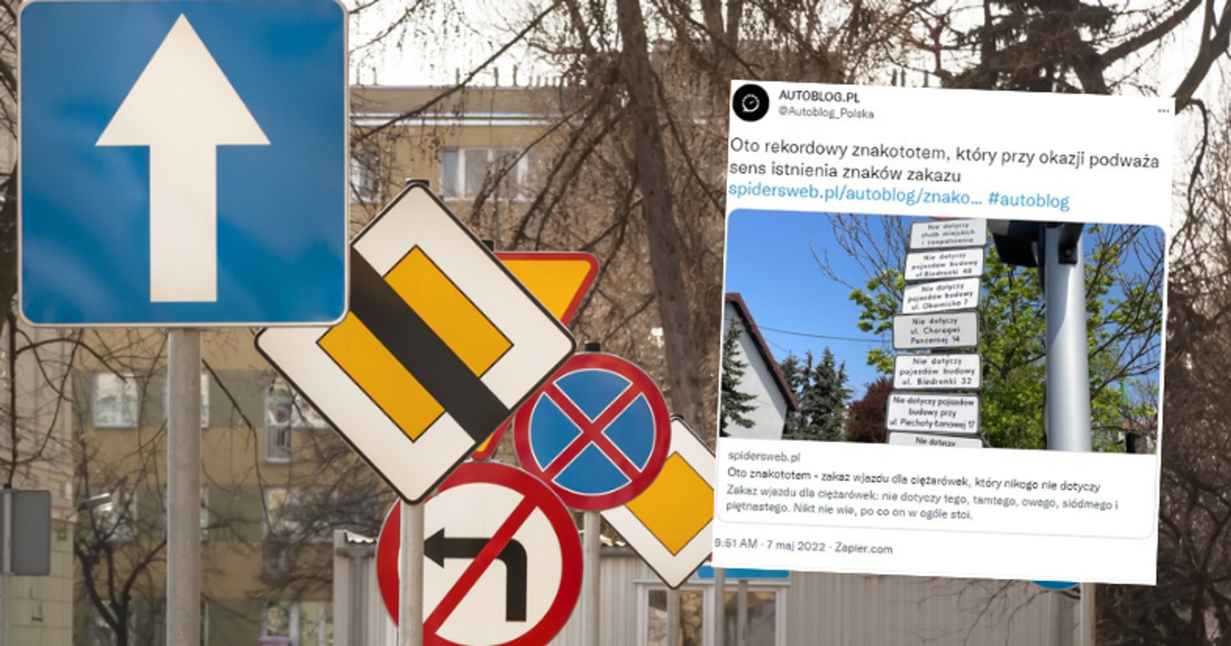 Kierowcy narzekają na przeznakowanie dróg w Polsce (Screen: Twitter/Autoblog_Polska)