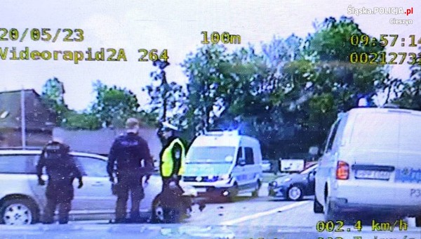 Ścigali go policjanci. W końcu sam wypadł z drogi [WIDEO]